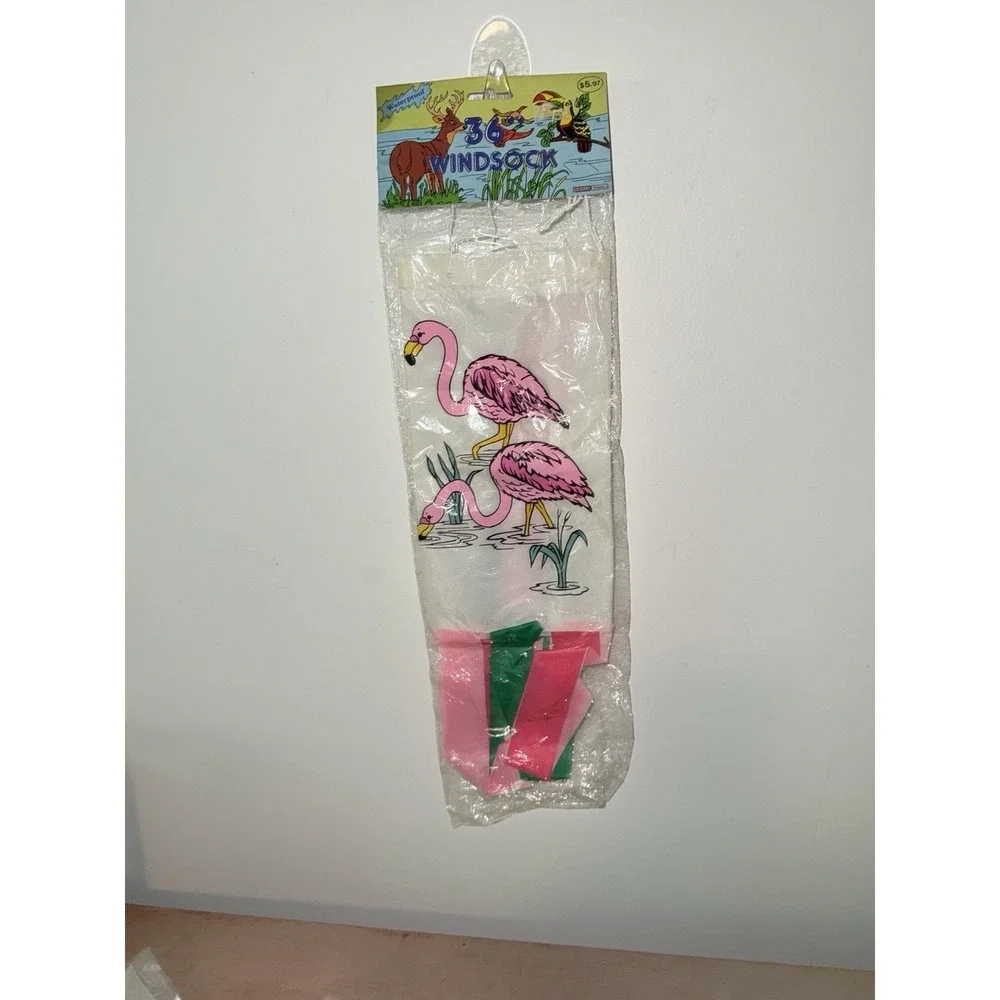 Vintage 1990s Loomco Flamingo Windsock 36